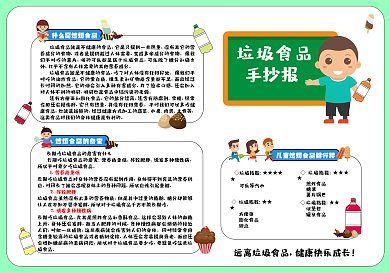 垃圾食品校园手抄报