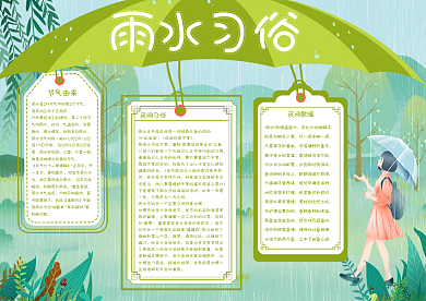 雨水节气习俗手抄报