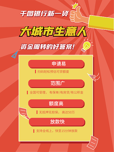 诚信贷款银行贷款促销海报设计