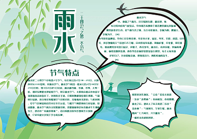 雨水节气小报手抄报