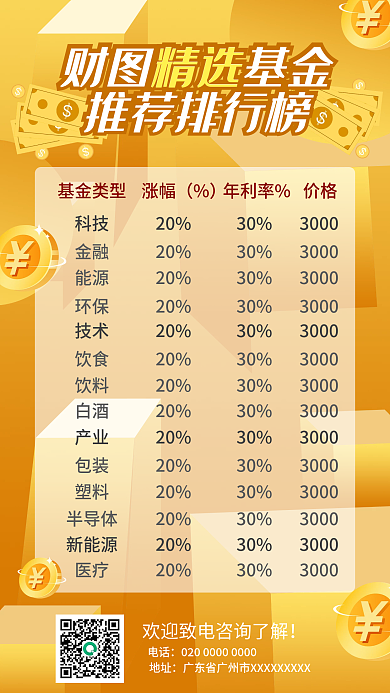 理财精选基金推荐排行榜手机海报