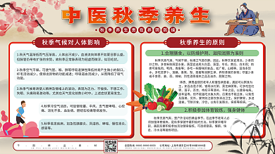 中国风中医秋季养生医疗卫生展板