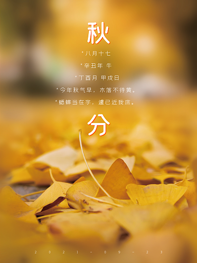 创意秋分摄影图海报