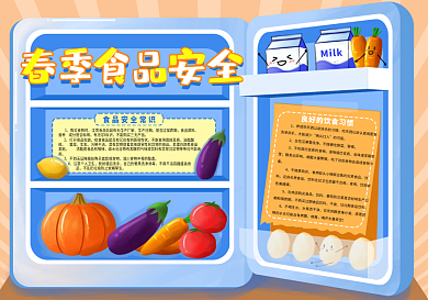 原创手绘春季食品安全手抄报