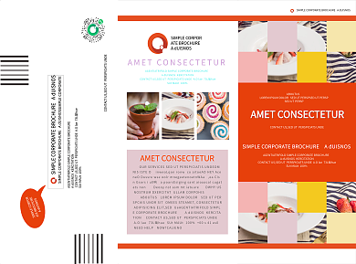 蛋糕烘焙甜点面包宣传促销三折页