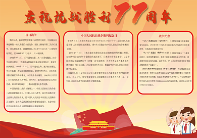 抗战胜利77周年 庆祝海报