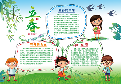 （创意合成）立春手抄报