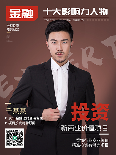 大气金融简约商务影响力人士海报