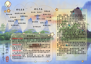 桂林山水甲天下景色手抄报
