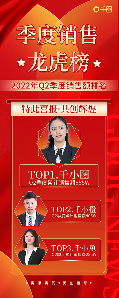 高级大气房地产销售业绩榜单龙虎榜长图海报