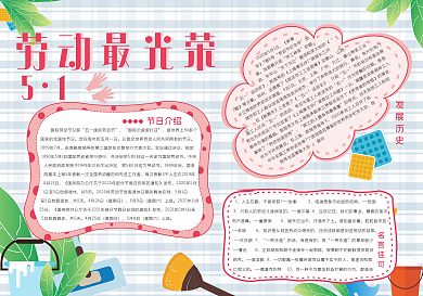 创意合成五一劳动节节日手抄报