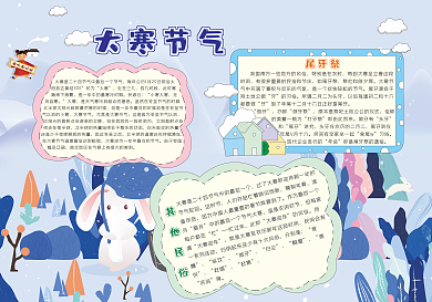 大寒节气习俗手抄报