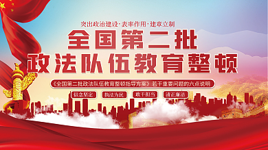 全国第二批政法队伍教育整顿展板