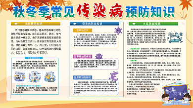 秋季传染病展板校园海报
