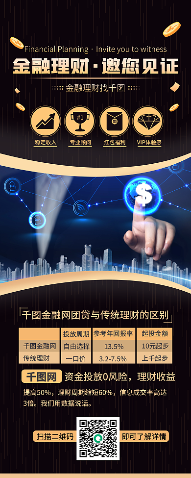金融理财展架 商务风 黑金