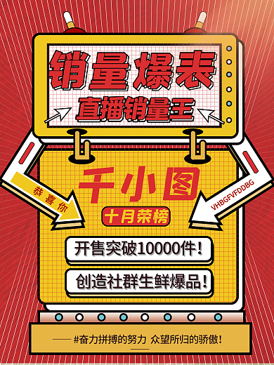 创意微商团队销售喜报海报