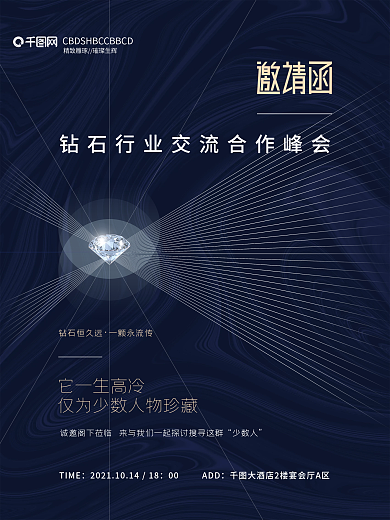 简约商务企业峰会展会邀请函海报