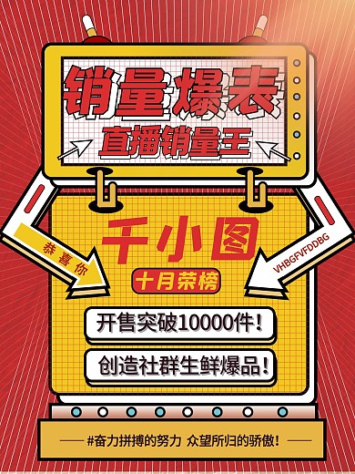 创意微商团队销售喜报海报