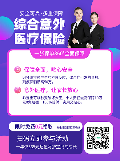 综合意外医疗保险保单全面保安全介绍主图