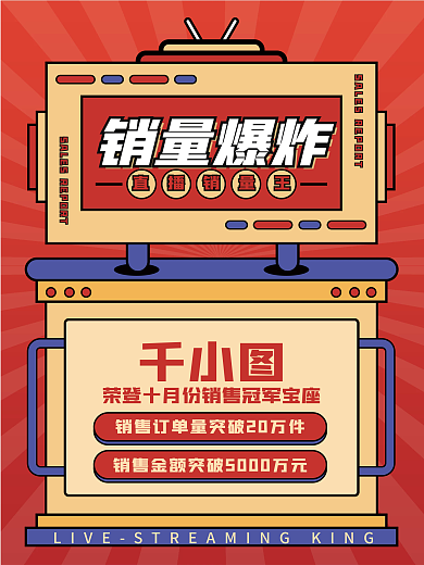 创意微商团队销售喜报海报