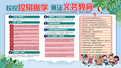 简约清新控缀保学宣传展板