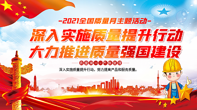 2021年全国质量月安全宣传展板