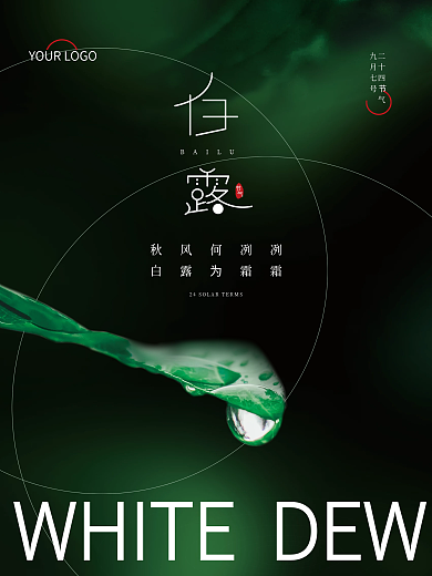 简约白露节气摄影图海报