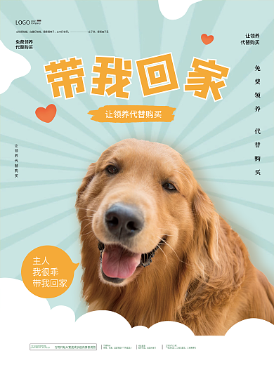 简约可爱宠物摄影图海报