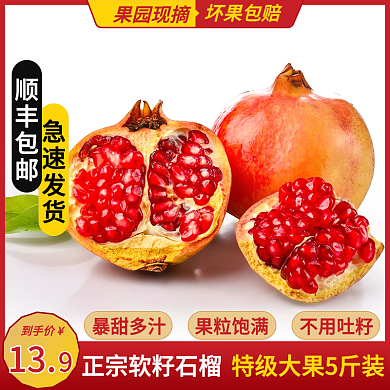 淘宝天猫生鲜果蔬水果石榴主图直通车图
