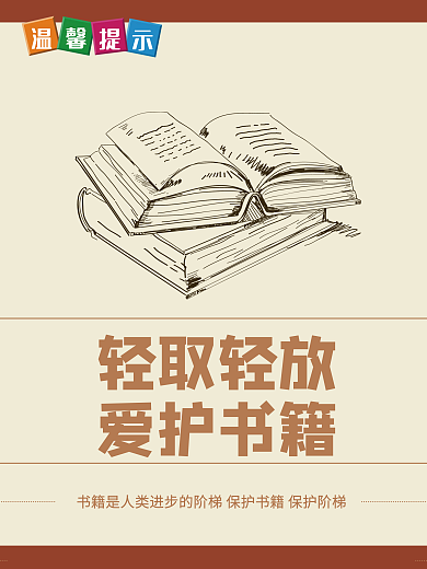 图书馆温馨提示标识海报展板