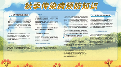秋季传染病预防宣传栏
