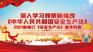 学习贯彻新修订安全生产法展板