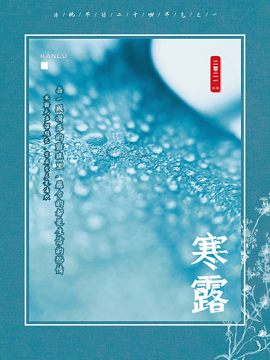 简约创意寒露摄影图海报2