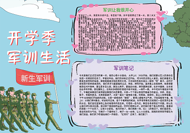 开学军训我的军训生活手抄报2