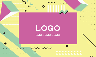 孟菲斯几何可爱卡通教育艺术培训名片