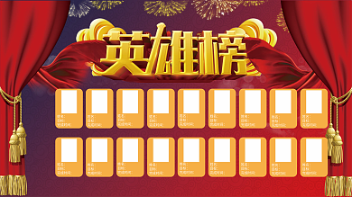企业业绩榜英雄榜展板
