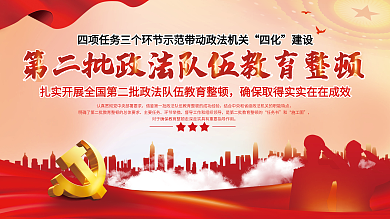 全国第二批政法队伍教育整顿宣传展板