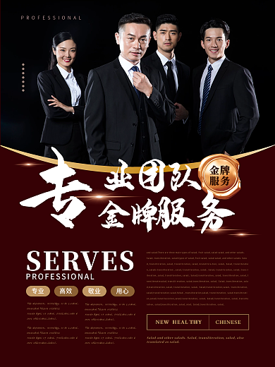 简约风专业团队宣传海报