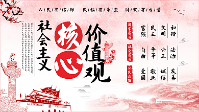 社会主义核心价值观党建宣传展板