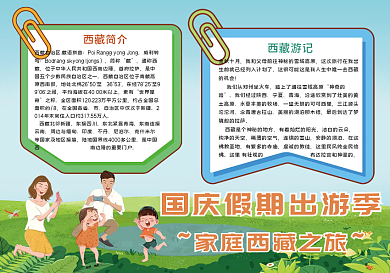国庆假期出游手抄报3