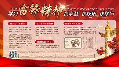简约风学习雷锋精神内容展板