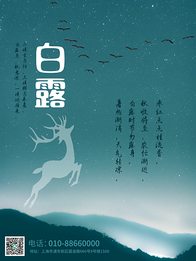 白露节气摄影图海报