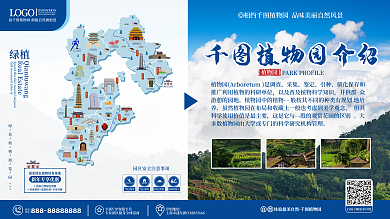 简约植物园简介地图展板