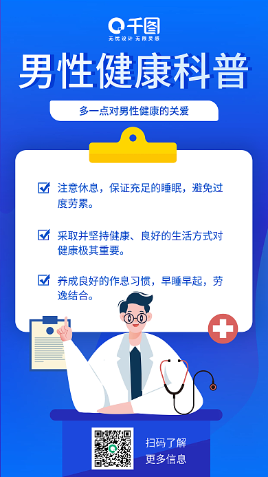 男性健康科普医疗知识手机海报