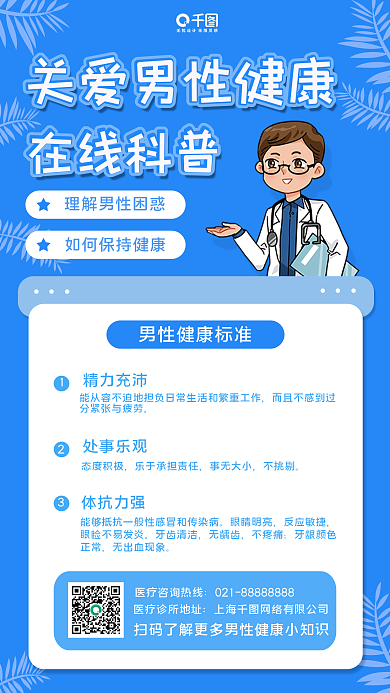 关爱男性健康手机海报