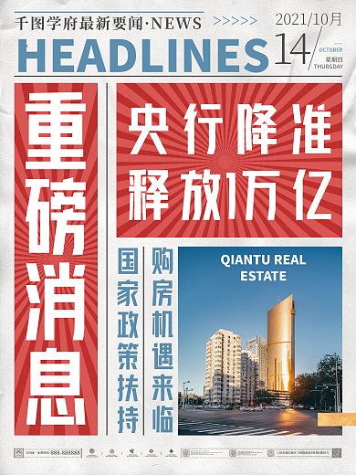 创意地产新闻时事大字报海报