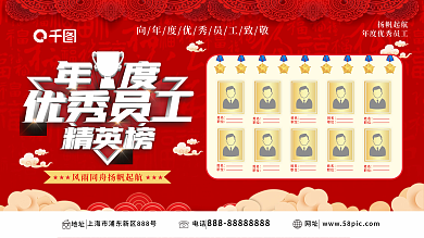 中国风年度优秀员工荣誉展板