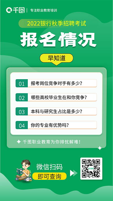 简约小清新大气教育职业培训促销活动海报