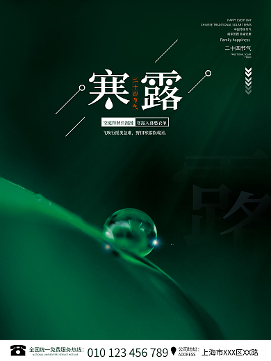 二十四节气寒露简约海报