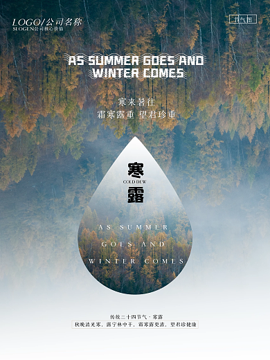 二十四节气图寒露节气简约海报